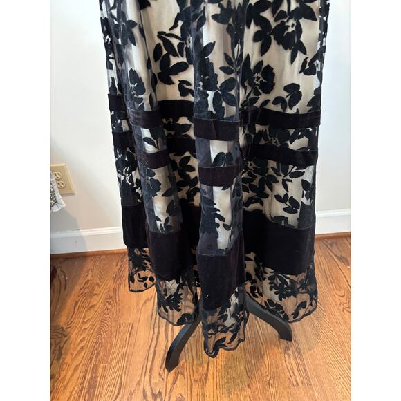 Taylor Flocked Velvet Illusion Dress - Picture 3 of 8